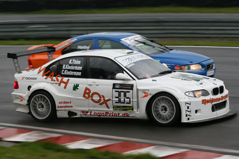 Claus Klostermann strøg afsted på en våd Sturup Raceway.
